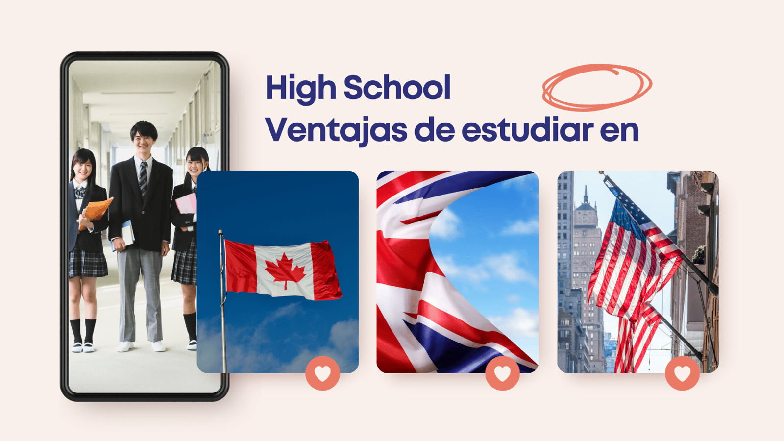 Ventajas de estudiar secundaria en Canadá, Reino Unido o EE.UU.